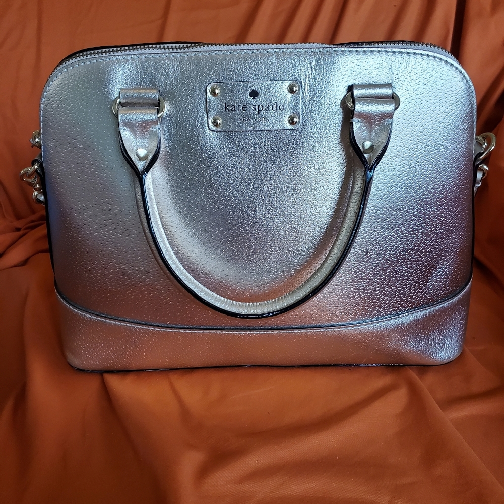 Kate Spade champagne metallic bag and wallet - Picture 2 of 9